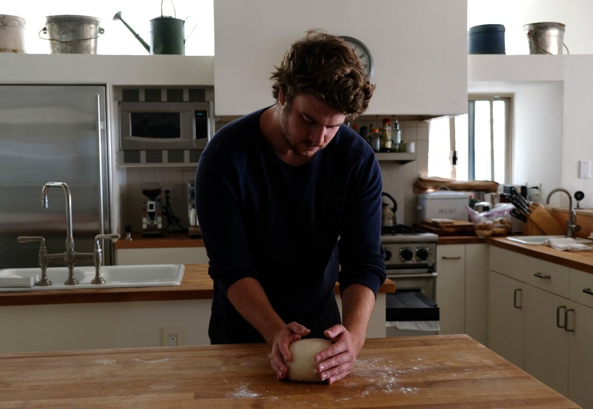 Alex Silberberg kneading dough